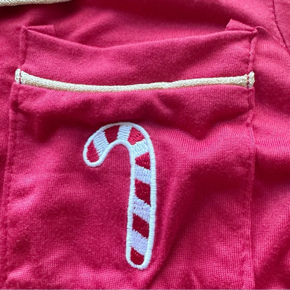 Girls Holiday Jersey Shirt Pajamas with Candy Cane Pocket NWT - Picture 4 of 16
